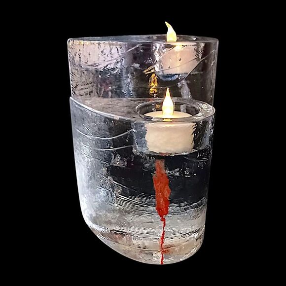 Kosta Boda Glass Candle Holders Votives Kjell Engman Sweethearts Tealight MCM - Picture 11 of 16